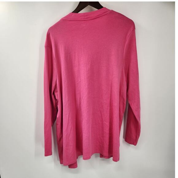 Kim Rogers Pink Open Front Cardigan Sweater Womens Size 1X - Picture 2 of 4